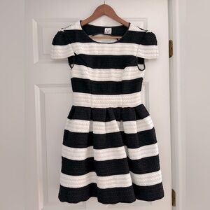 Angel Biba Black and White dress. Size 8. Cap Sleeves, Open Back. Pre-loved.